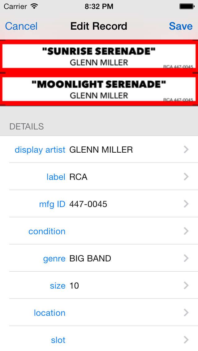 My Vinyl - Jukebox Title Strip and Record Inventory App