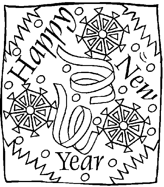 Free downloadable New Years coloring pages to print.