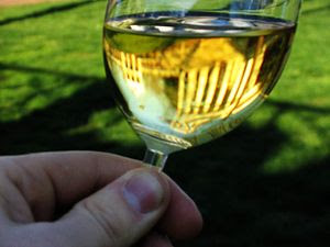A glass of Chardonnay. Thomas Jefferson's Rotu...