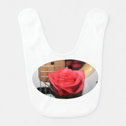 Pink rose pale guitar music image baby bibs