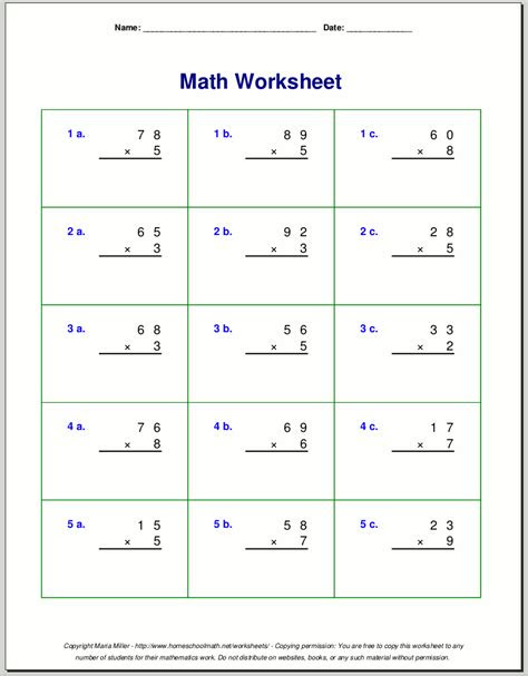  long multiplication 4 digits by 2 digits multiplication maths 4th