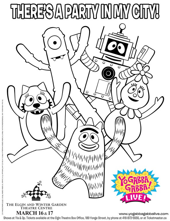 coloring pages yo gabba gabba