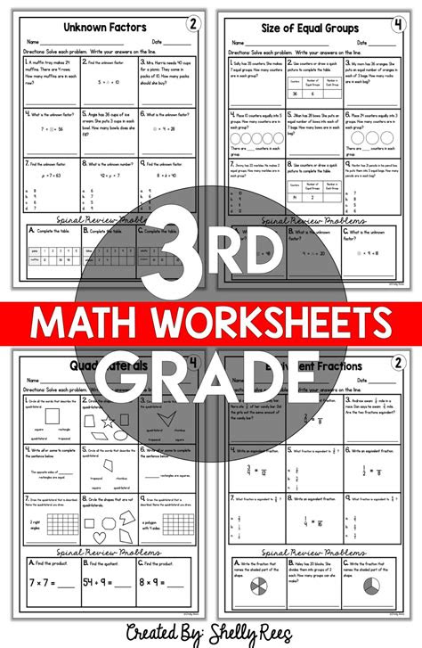 These grade 3 math worksheets cover addition, subtraction, multiplication, division and much more. 3rd grade packet worksheets 6th grade math pdf clipart geraldine