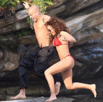 Melanie Brown red bikini Australia