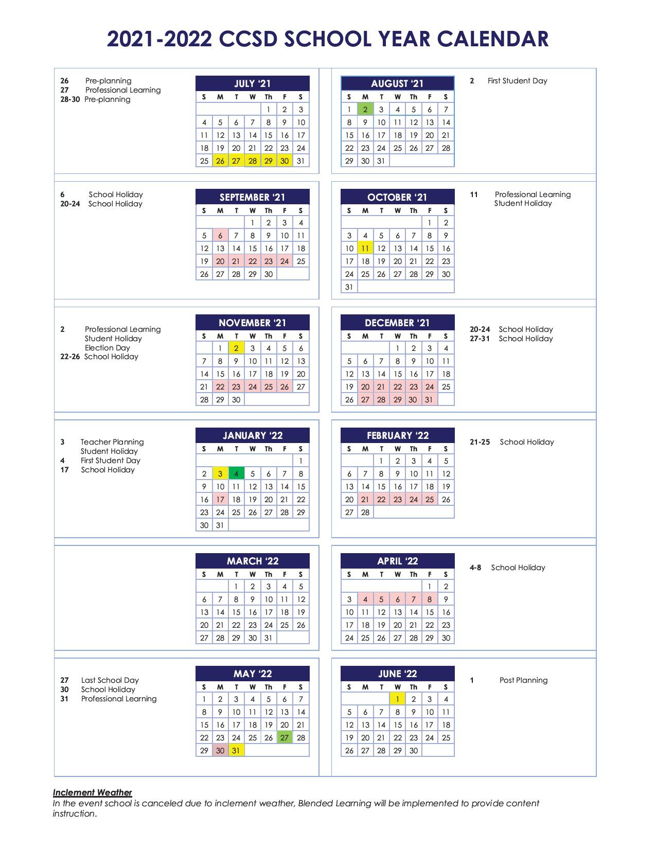 Ccsd Calendar 2022-23 School Year
