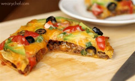 loaded mexican pizza recipe  weary chef