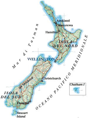 Cartina Geografica Nuova Zelanda