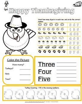  thanksgiving themed math worksheets grade 1 by donnette davis tpt