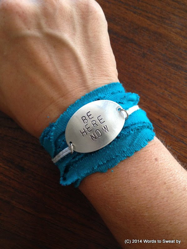 Fitness Jewelry Be Here Now Mantra Wrap Bracelet Words To Sweat By