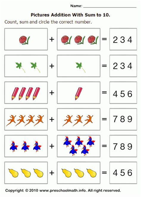 These pdf picture addition worksheets cater to the learning requirements of kindergarten, 1st grade, and 2nd grade children. preschool addition worksheet 2 addition worksheets educational