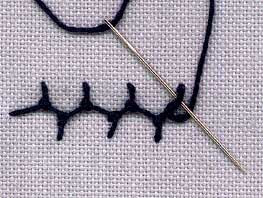 Download Knotted Cretan stitch in Sharon B's Dictionary of Stitches for Hand Embroidery and Needlework