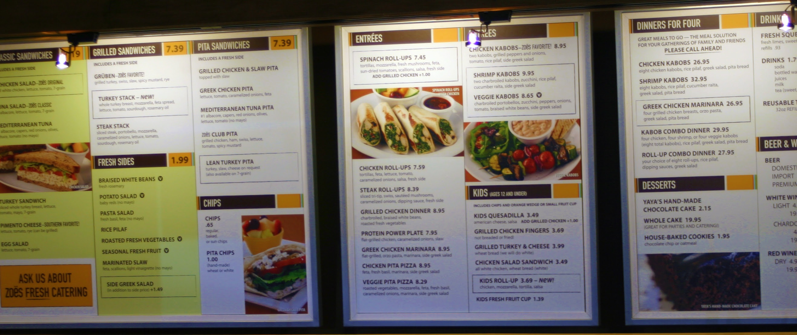 Zoes Kitchen Menu Zoes Kitchen Menu And Prices 2017