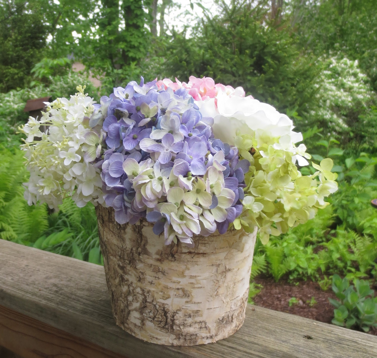 Birch Bark Large Vase Rustic Home Decor Wedding Centerpieces Cottage Chic Bridal Shower Decor Garden Party