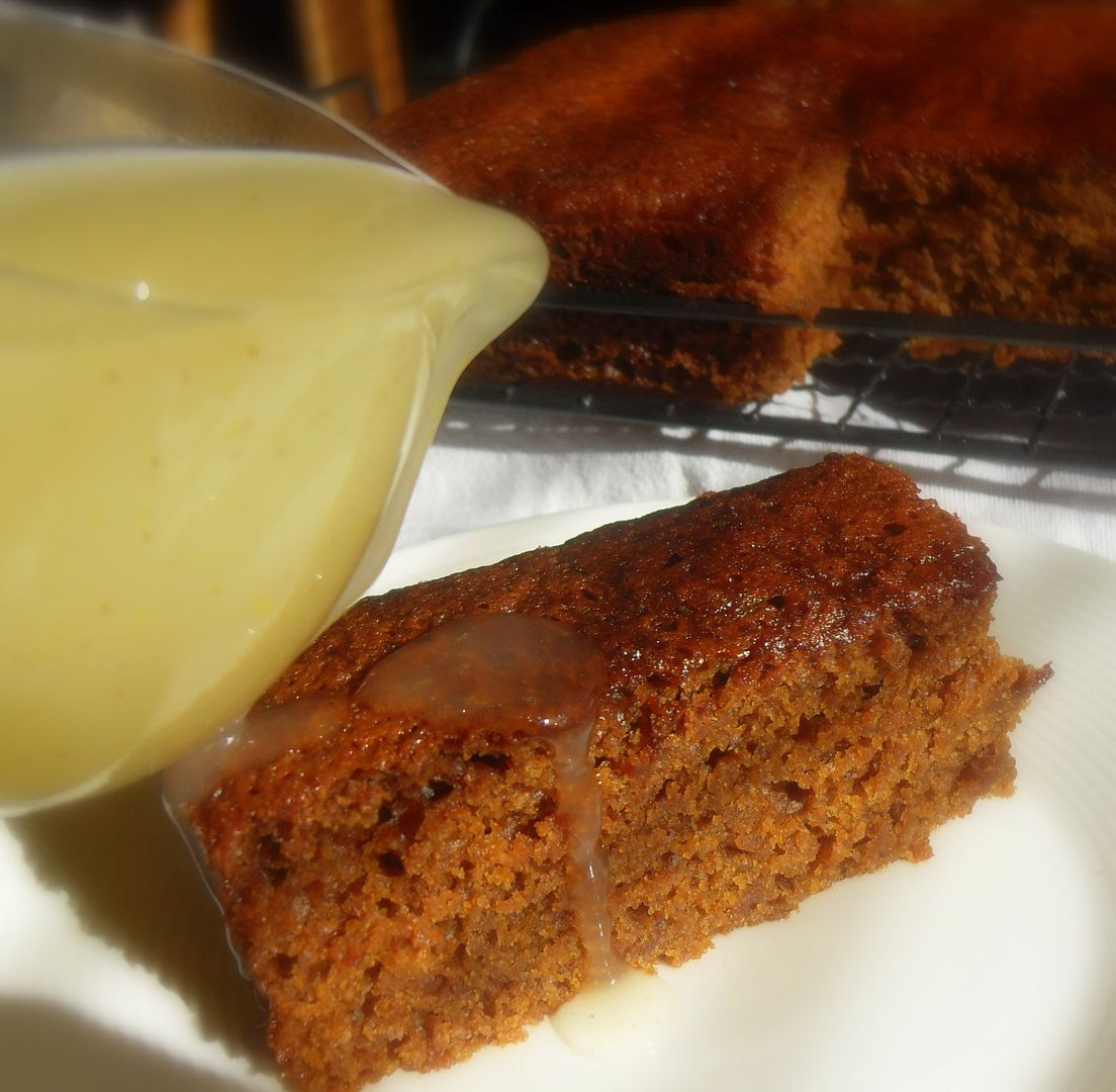 World's Best Gingerbread Cake with a Spiced Lemon Sauce