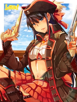 7海 二丁拳銃の女海賊 イラスト詳細 らっかみ