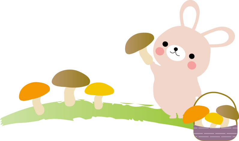 キノコ狩り 秋のイラスト 無料イラスト フリー素材