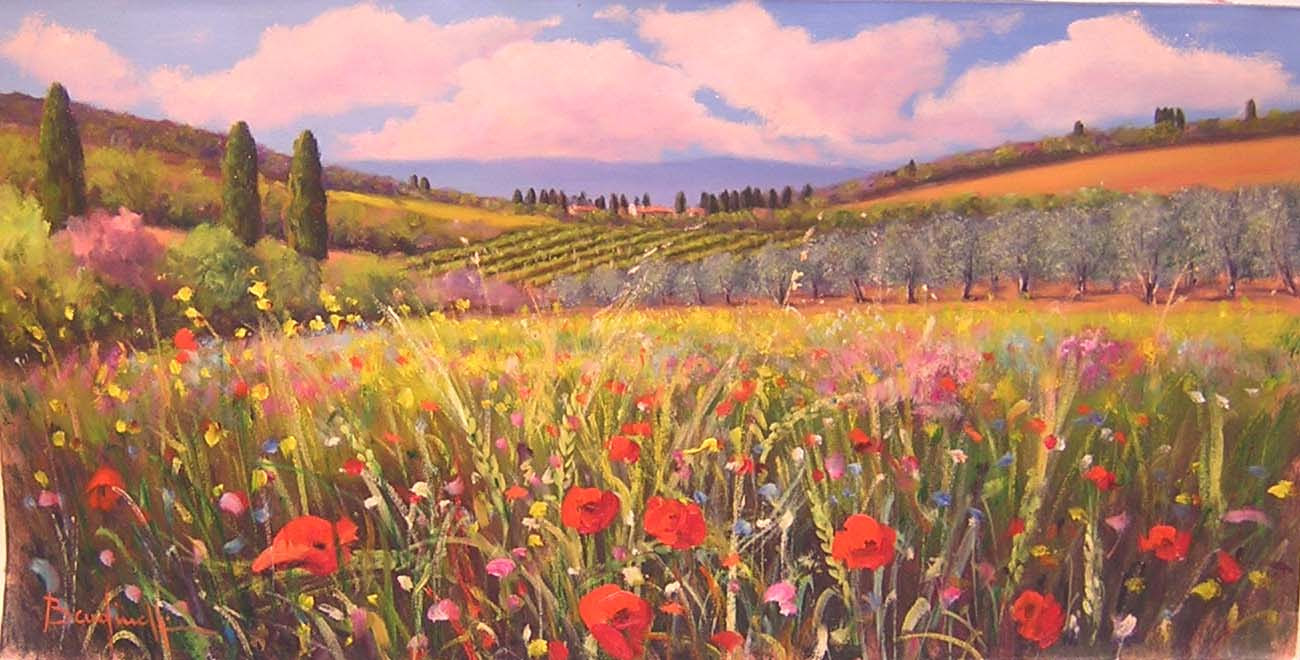 Bandinelli（Italy）Tuscany landscape 油絵 : 絵画の紹介
