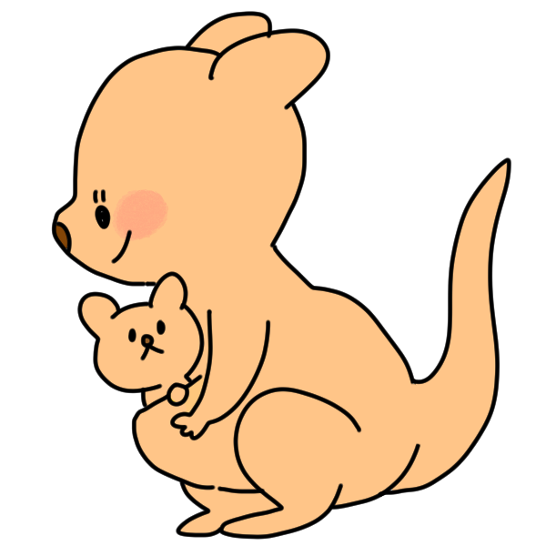 カンガルーのイラスト かわいいフリー素材が無料のイラストレイン