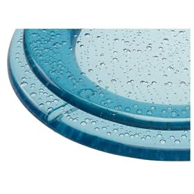 Deluxe Plastic Toilet Seat with Metal Hinges, Blue Bubbles