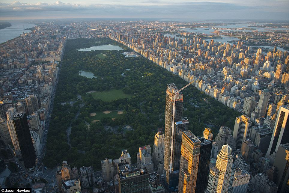 Urban reprieve: Stretching all along the middle of otherwise hectic Manhattan are the serene wilds of Central Park