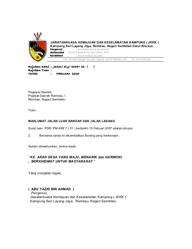 Contoh surat rasmi.