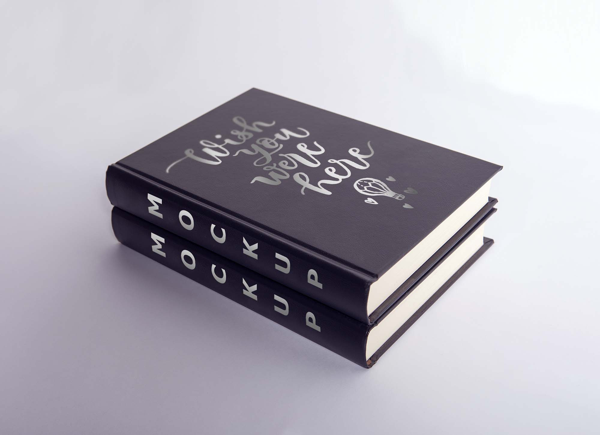 Free Two Leather Book Cover Mockups Psd