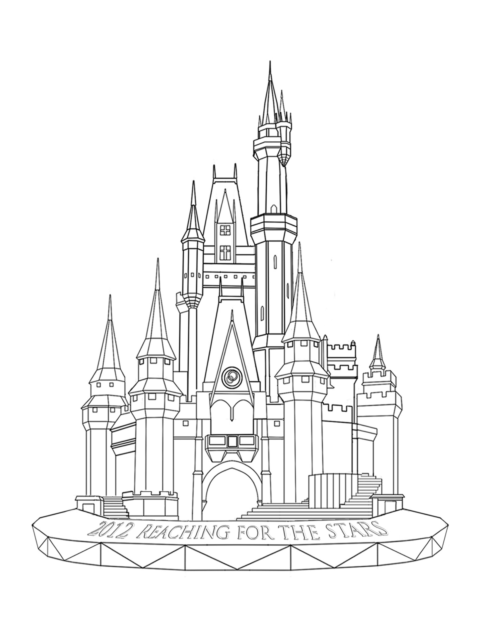 Download step by step easy drawn disney castle - Clip Art Library
