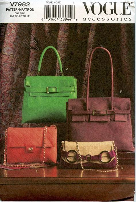 vogue handbags purse bag sewing pattern bag uncut