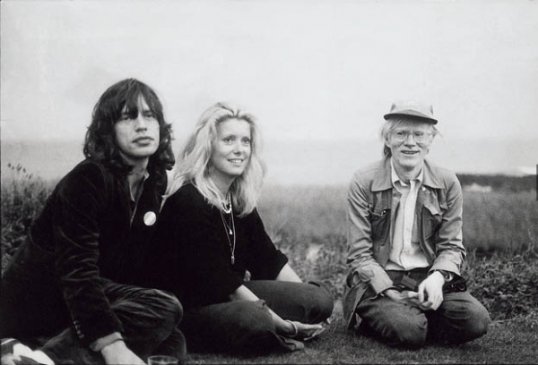 Mick Jagger, Catherine Deneuve and Andy Warhol, Montauk, 1975