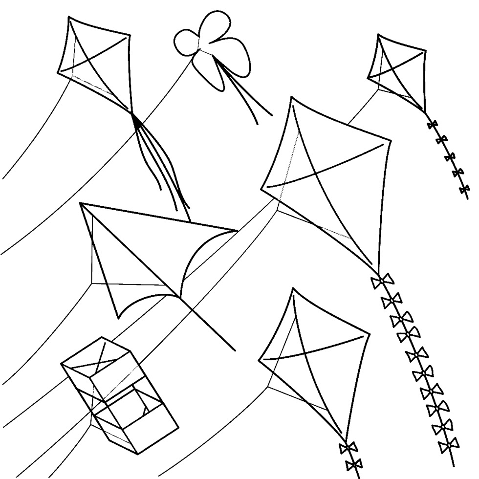 Disegno di Aquiloni da colorare