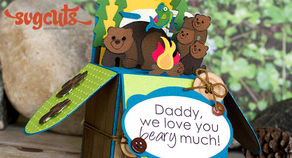 Download A Beary Happy Father's Day Box Card | SVGCuts.com Blog