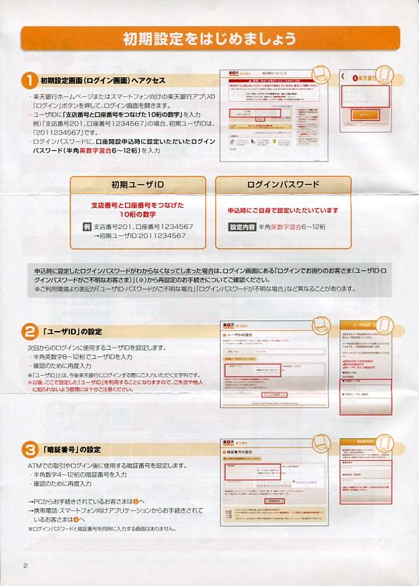 楽天銀行 最初でつまづく 初期ユーザid ログインパスワード の初期設定方法 Jitozu 字と図 コピーライト文章執筆編集者 デザインユニット