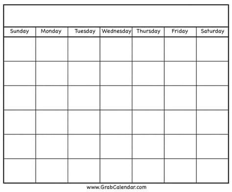  blank calendar printable blank calendar template