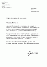 Modeles De Lettres De Demission Pour Un Cdd