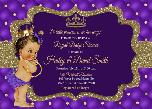 Selling Well All Over The World Princess Baby Shower Invitation Purple Gold Princess Girl Baby Shower Top Brands Sell Cheap Www Eyeboston Com