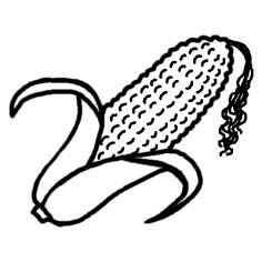 オリジナルとうもろこし イラスト 白黒