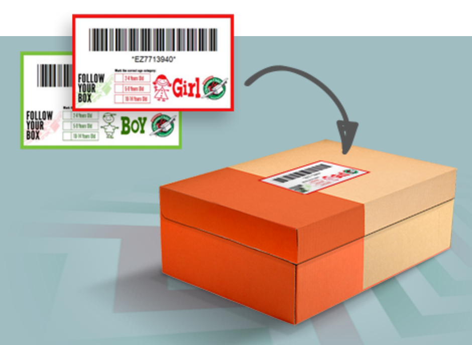 Operation christmas child shipping labels