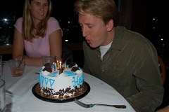Blowin' out the candles.
