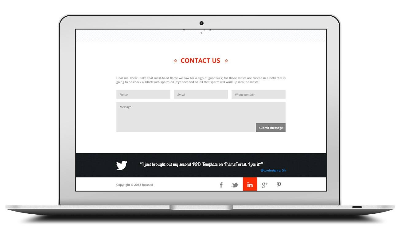 focused - OnePage Responsive PSD Template