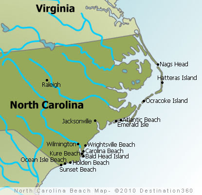 map of south carolina and north carolina coast North Carolina Beaches Map Outer Banks Beaches Map map of south carolina and north carolina coast