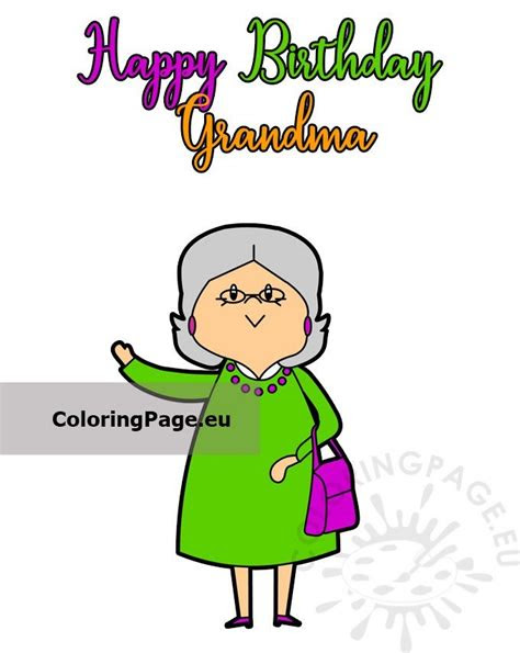  free printable happy birthday grandma coloring page