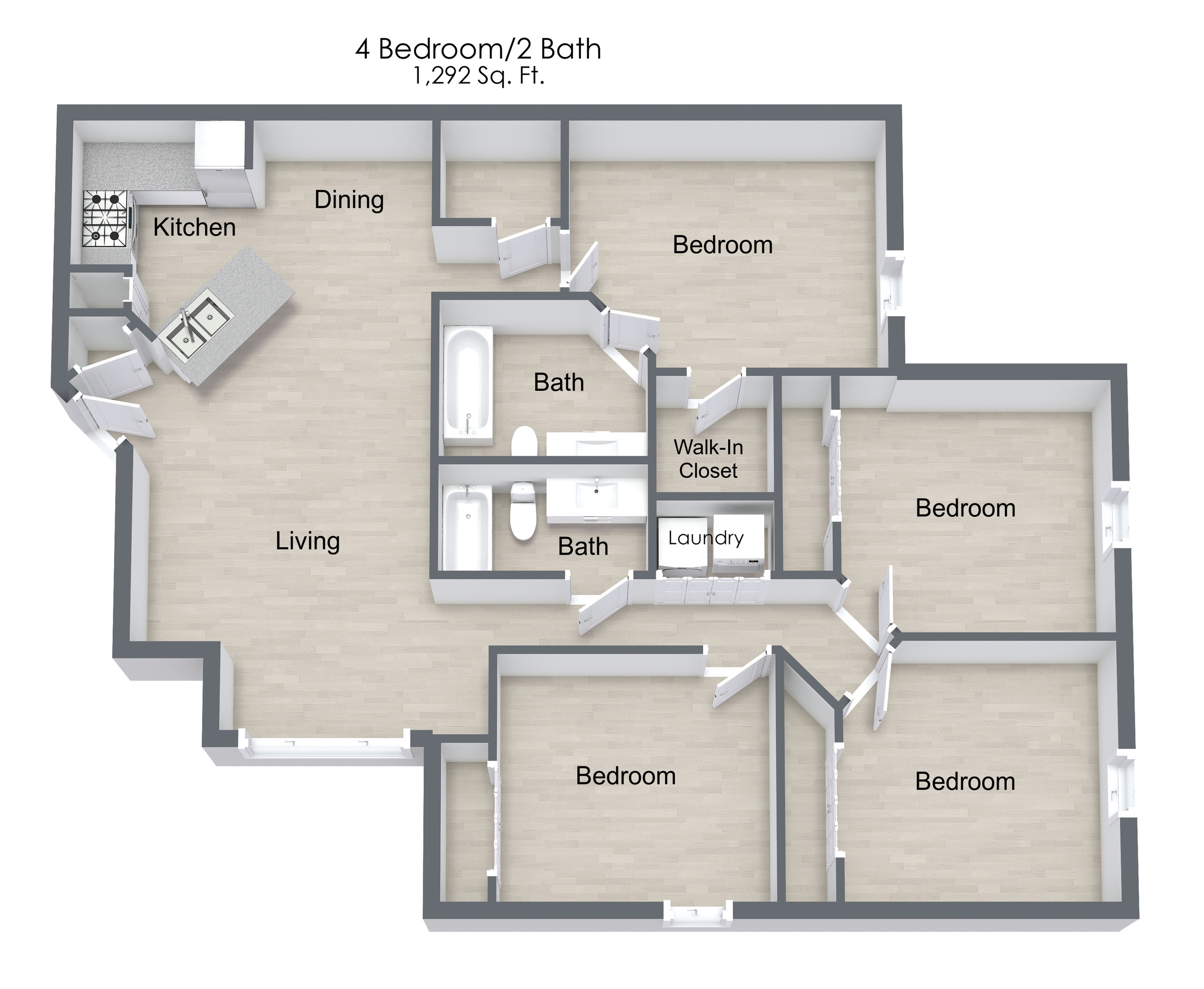 4 Bed 2 Bath Apartment In Orlando FL Lake Weston Point
