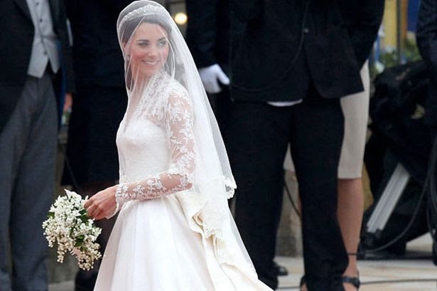Kate Middleton royal wedding dress and London 2012 Olympic torch in running