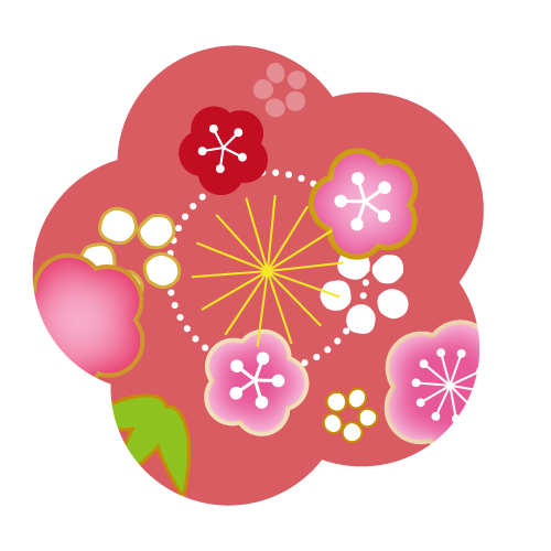 お正月 年賀状 縁起物イラスト