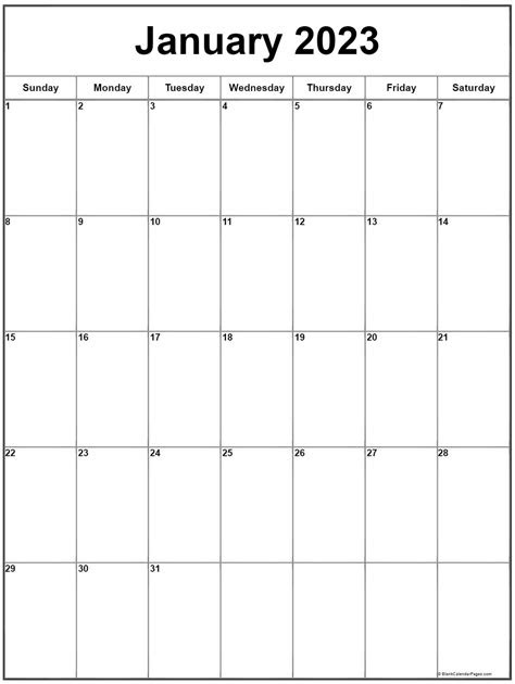 Calendar type, monthly yearly two month four month six months four months. january 2023 vertical calendar portrait