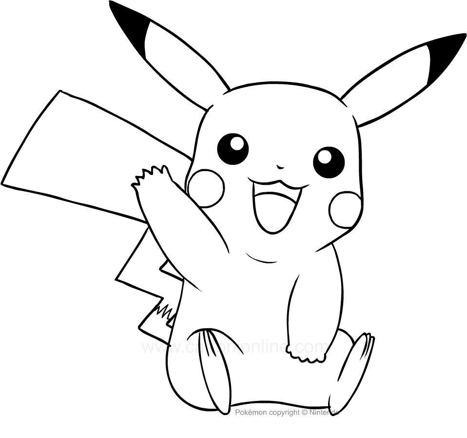 Disegno di Pikachu dei Pokemon da stampare e colorare