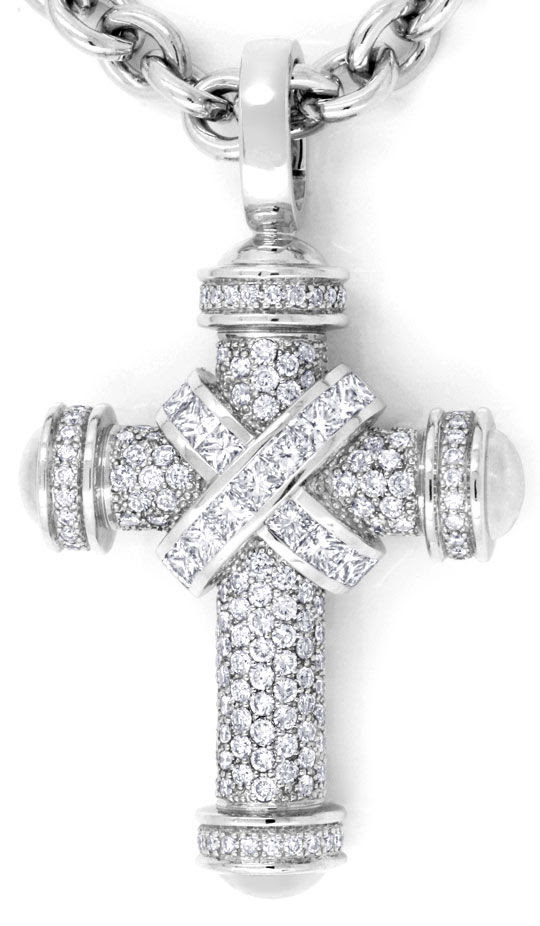 Foto 2, LEO WITTWER MILLENIUMS-DIAMANT-KREUZ ANKERKETTE SCHMUCK, S6804