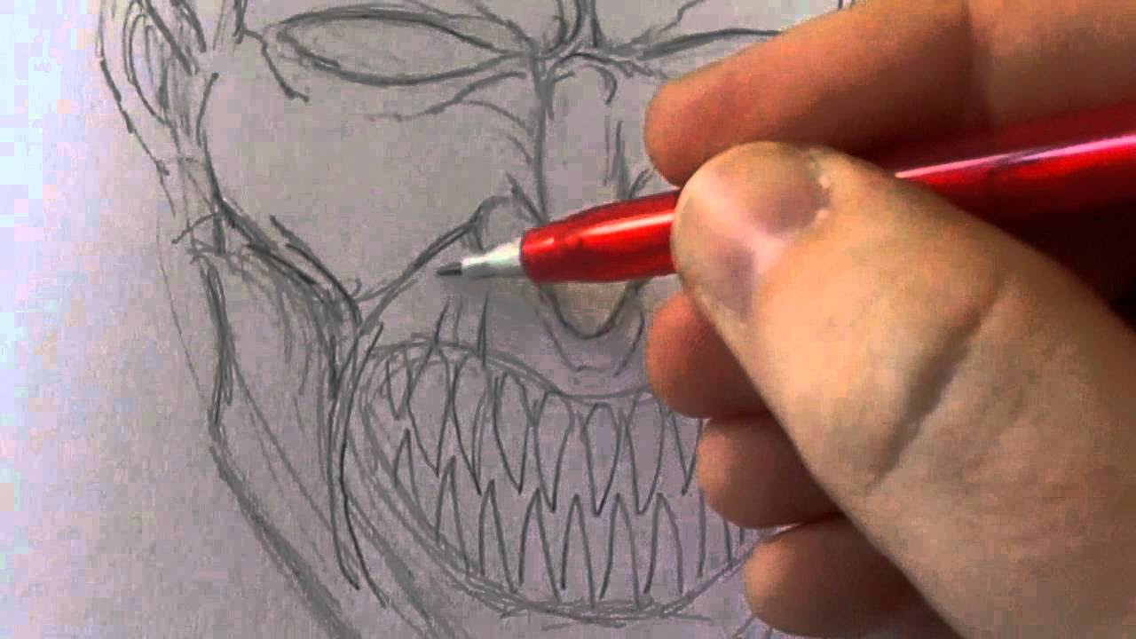 How To Draw An Evil Face - YouTube