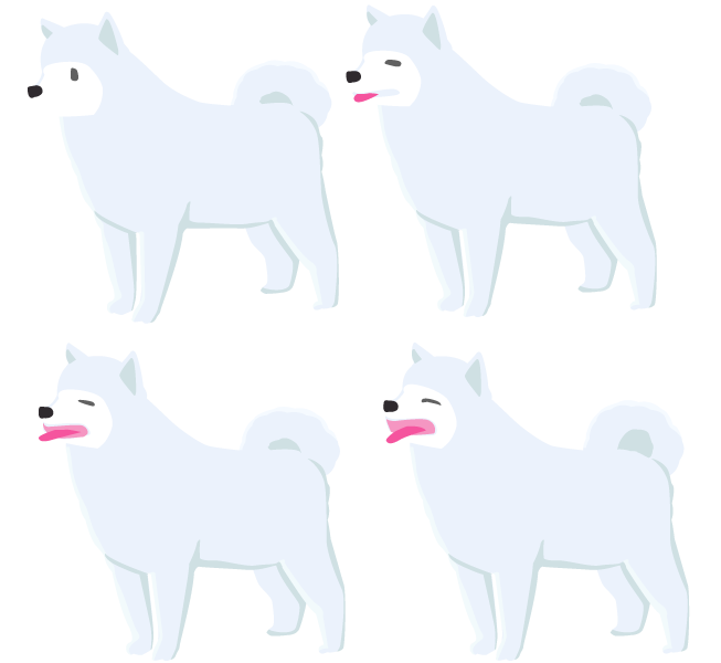 犬 サモエド ガーリー素材 ふんわり可愛い無料イラスト素材 ふんわり可愛い無料イラスト素材