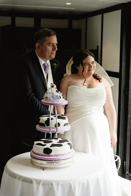 cow print wedding cake